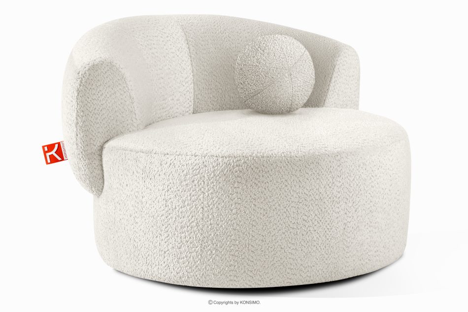 VIRA Chenille-Stoff Drehsessel weiß weiß - Foto 2