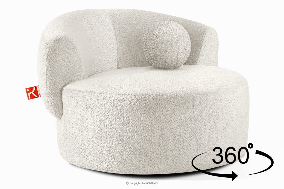 VIRA Chenille-Stoff Drehsessel weiß weiß - Foto 4