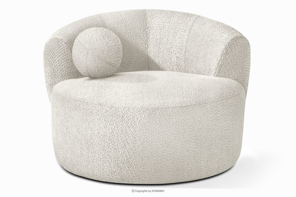 VIRA Chenille-Stoff Drehsessel weiß weiß - Foto 5