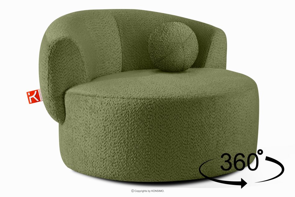 VIRA Drehsessel Chenille-Stoff oliv oliv - Foto 4