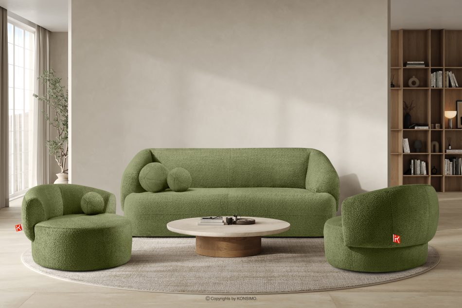 VIRA Drehsessel Chenille-Stoff oliv oliv - Foto 11