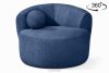 Chenille-Stoff Drehsessel blau