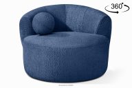Chenille-Stoff Drehsessel blau