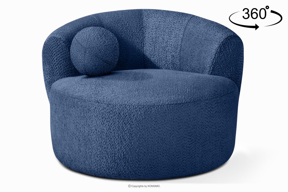 VIRA Chenille-Stoff Drehsessel blau blau - Foto 0