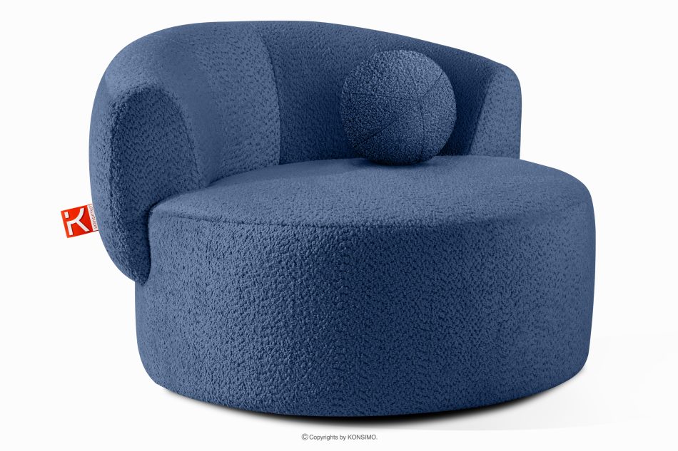 VIRA Chenille-Stoff Drehsessel blau blau - Foto 2