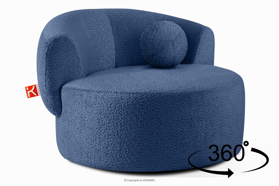 VIRA Chenille-Stoff Drehsessel blau blau - Foto 4