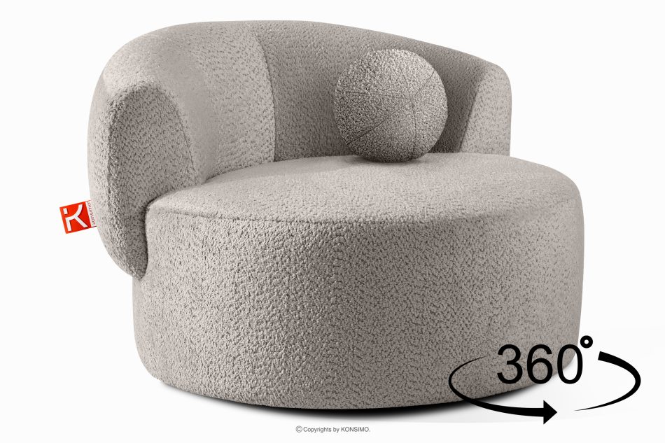 VIRA Drehsessel Chenille-Stoff cool braun kühles Braun - Foto 4