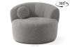 Japandi Boucle-Drehsessel grau