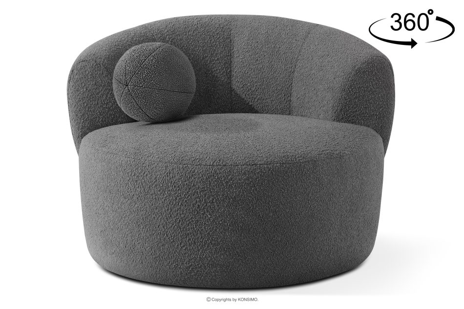 VIRA Sessel Japandi Boucle dunkelgrau dunkelgrau - Foto 0