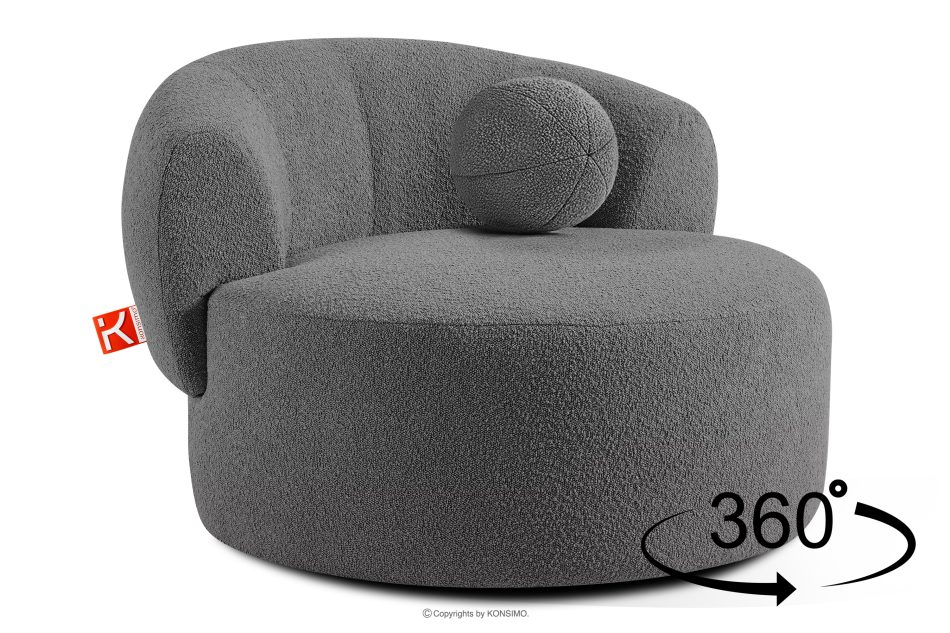 VIRA Sessel Japandi Boucle dunkelgrau dunkelgrau - Foto 4