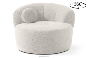 VIRA, https://konsimo.de/kollektion/vira/ Japandi Bouclé-Drehsessel weiß weiß - Foto