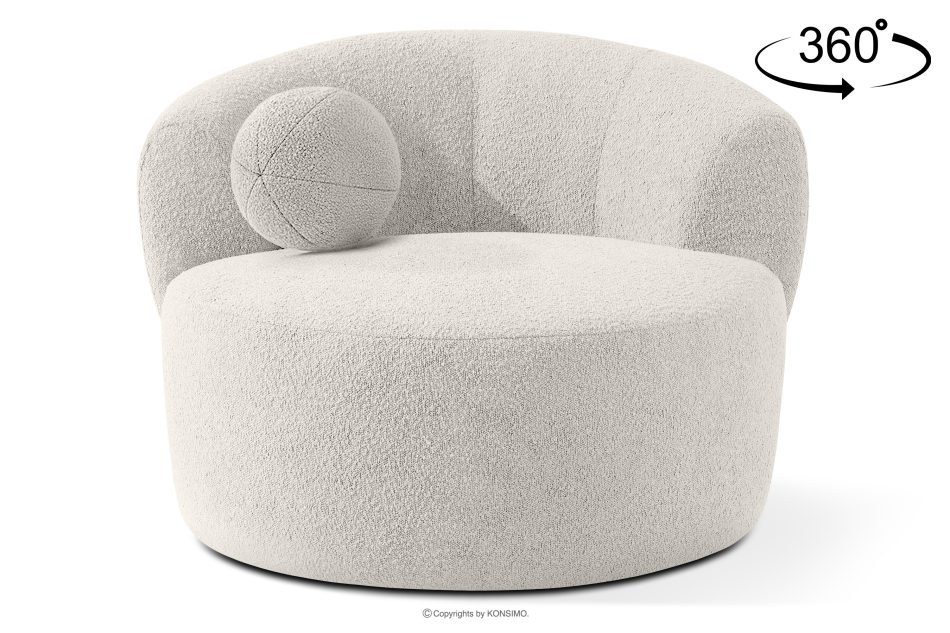 VIRA Japandi Bouclé-Drehsessel weiß weiß - Foto 0
