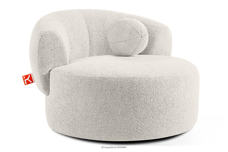 VIRA Japandi Bouclé-Drehsessel weiß weiß - Foto 2