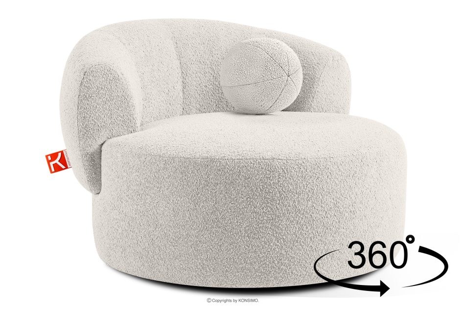 VIRA Japandi Bouclé-Drehsessel weiß weiß - Foto 4