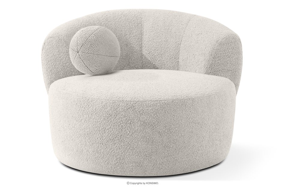 VIRA Japandi Bouclé-Drehsessel weiß weiß - Foto 5