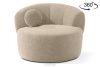 Japandi Bouclé-Drehsessel hellbeige