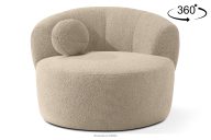 Japandi Bouclé-Drehsessel hellbeige