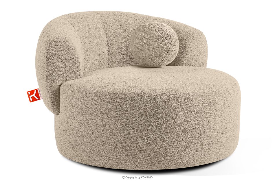 VIRA Japandi Bouclé-Drehsessel hellbeige hellbeige - Foto 2