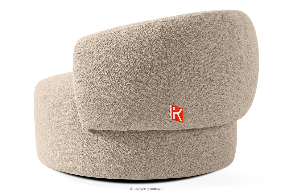 VIRA Japandi Bouclé-Drehsessel hellbeige hellbeige - Foto 3