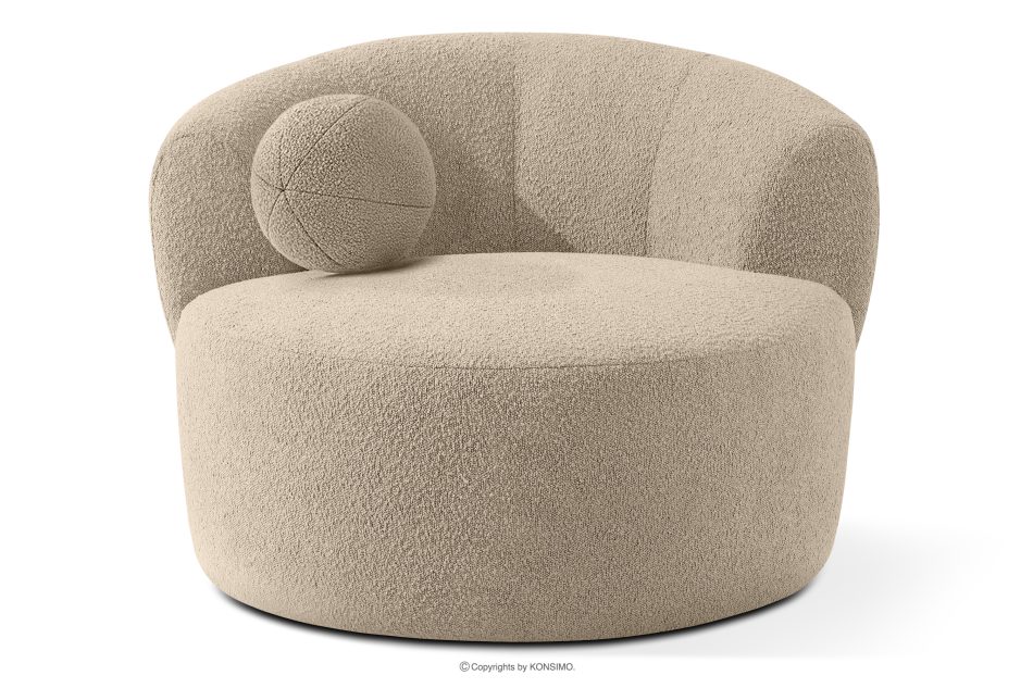 VIRA Japandi Bouclé-Drehsessel hellbeige hellbeige - Foto 5