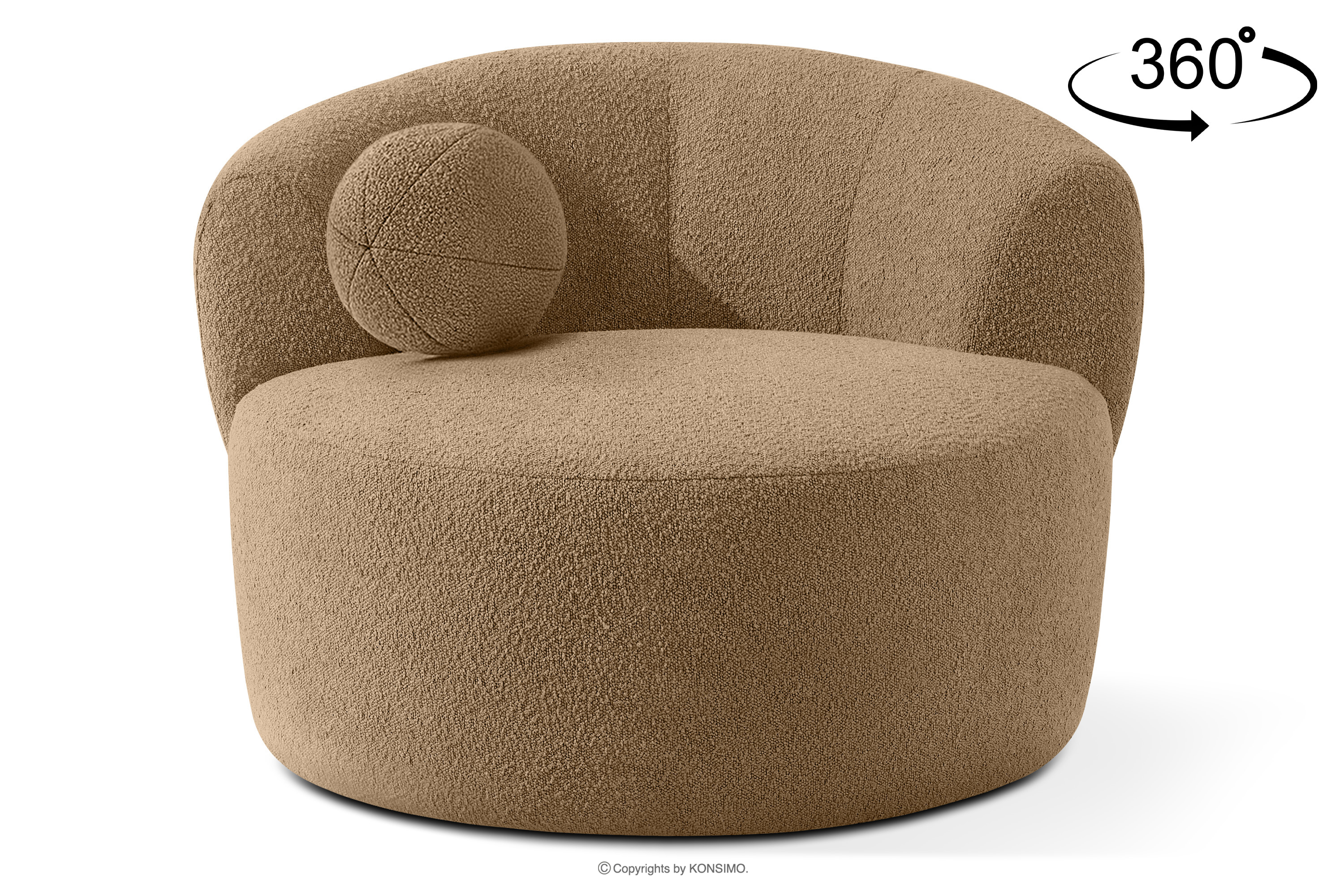 Sessel Japandi Boucle dunkelbeige