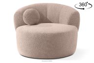 Japandi Bouclé-Drehsessel rosa