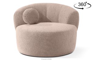 VIRA, https://konsimo.de/kollektion/vira/ Japandi Bouclé-Drehsessel rosa rosa - Foto