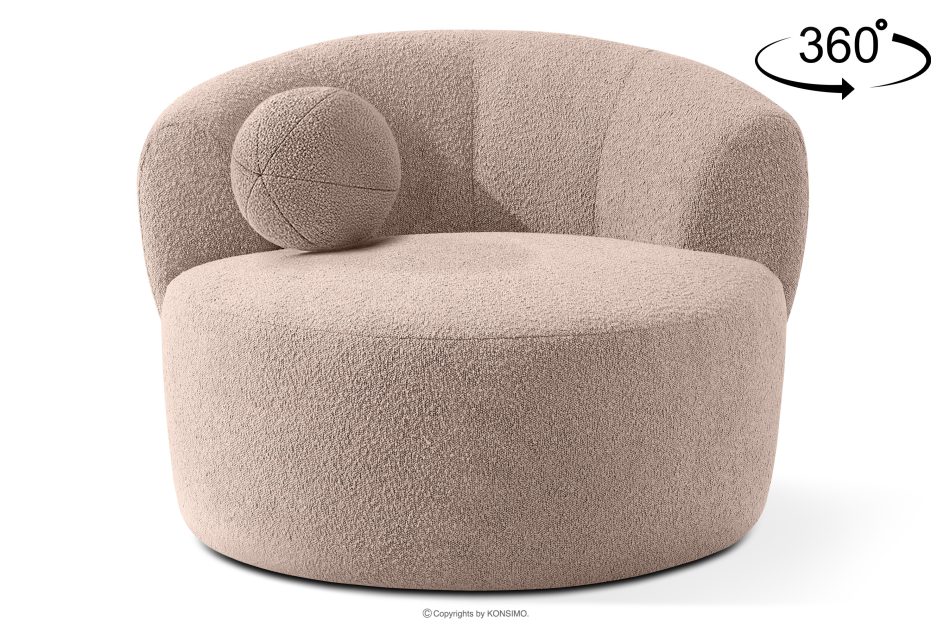 VIRA Japandi Bouclé-Drehsessel rosa rosa - Foto 0