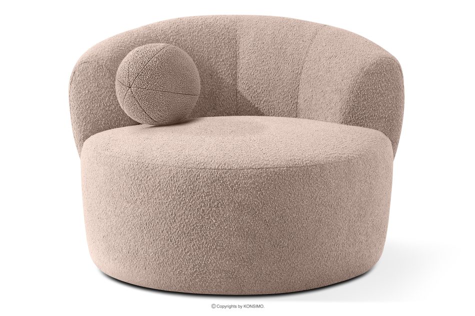 VIRA Japandi Bouclé-Drehsessel rosa rosa - Foto 5