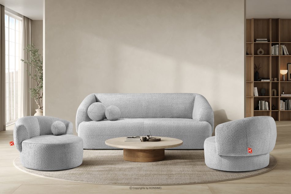 VIRA Sofa für das Wohnzimmer Chenille-Stoff grau grau - Foto 8
