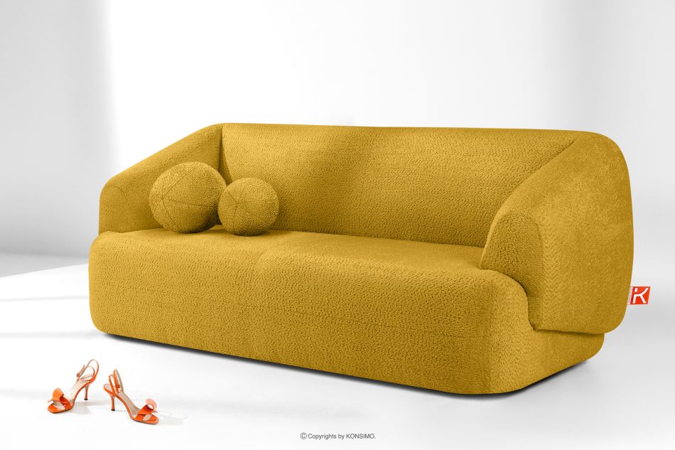 VIRA Sofa für das Wohnzimmer Chenille-Stoff gelb gelb - Foto 1