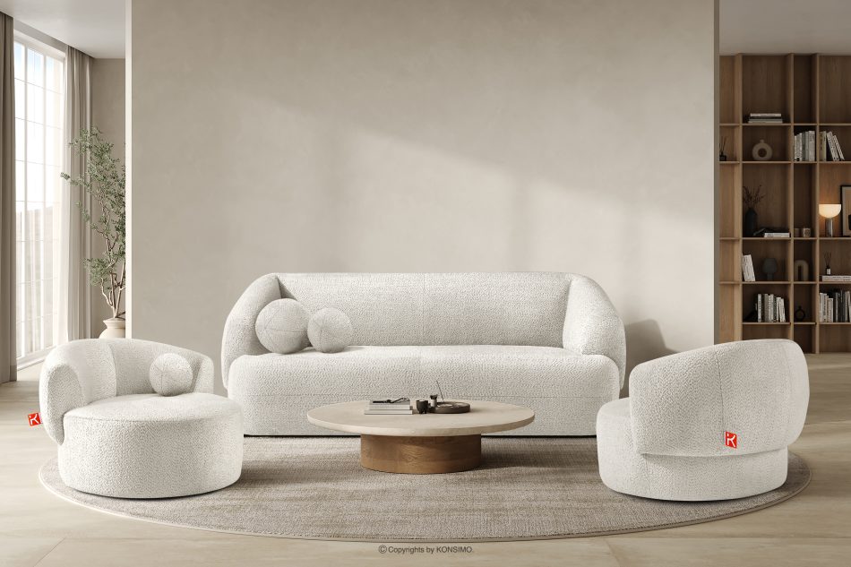 VIRA Sofa für das Wohnzimmer Chenille-Stoff weiß weiß - Foto 8