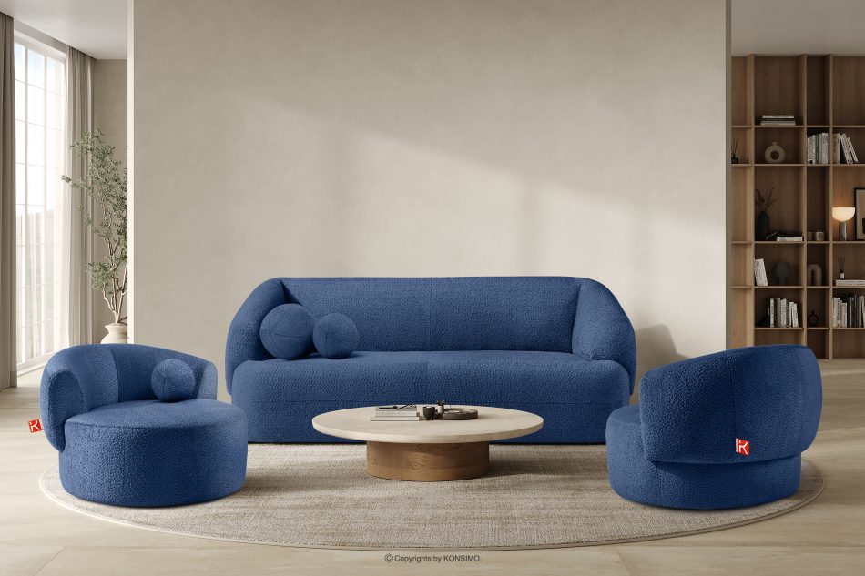 VIRA Sofa für das Wohnzimmer Chenille-Stoff blau blau - Foto 8