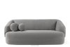 Sofa Japandi Bouclé-Stoff grau