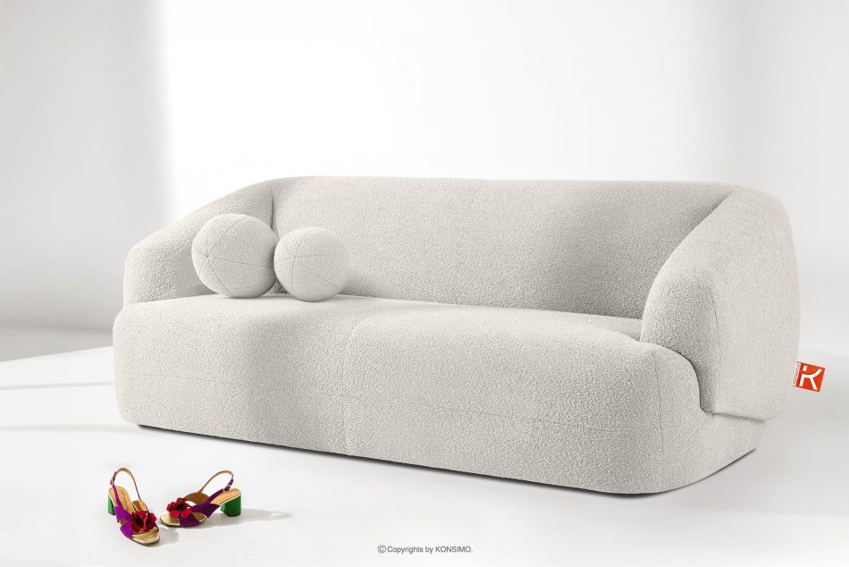 VIRA Sofa Japandi Bouclé-Stoff weiß weiß - Foto 1