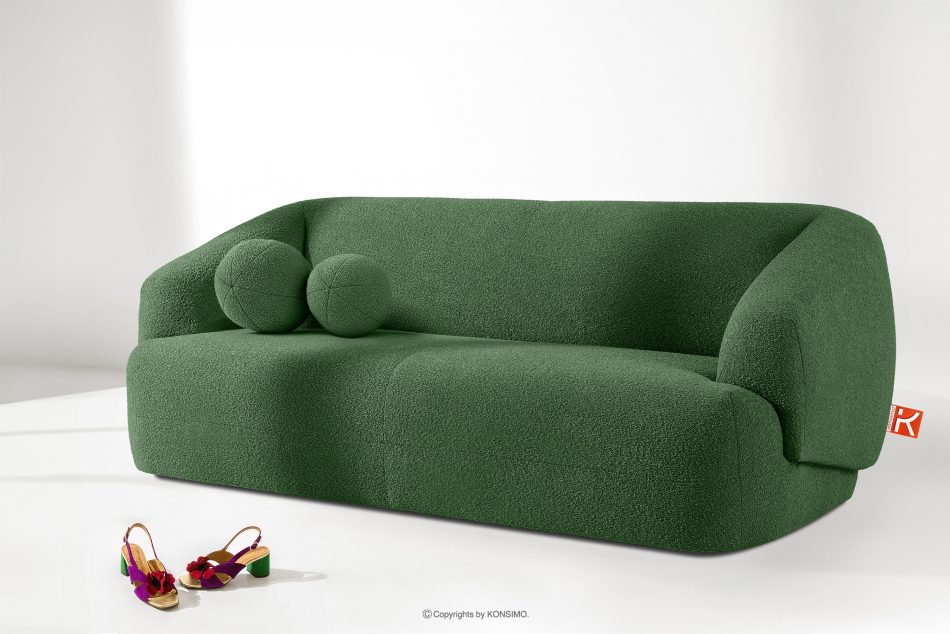 VIRA Boucle-Sofa im Japandi-Stil grün grün - Foto 1
