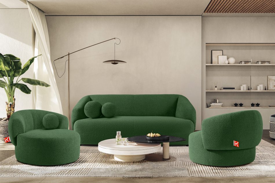 VIRA Boucle-Sofa im Japandi-Stil grün grün - Foto 8