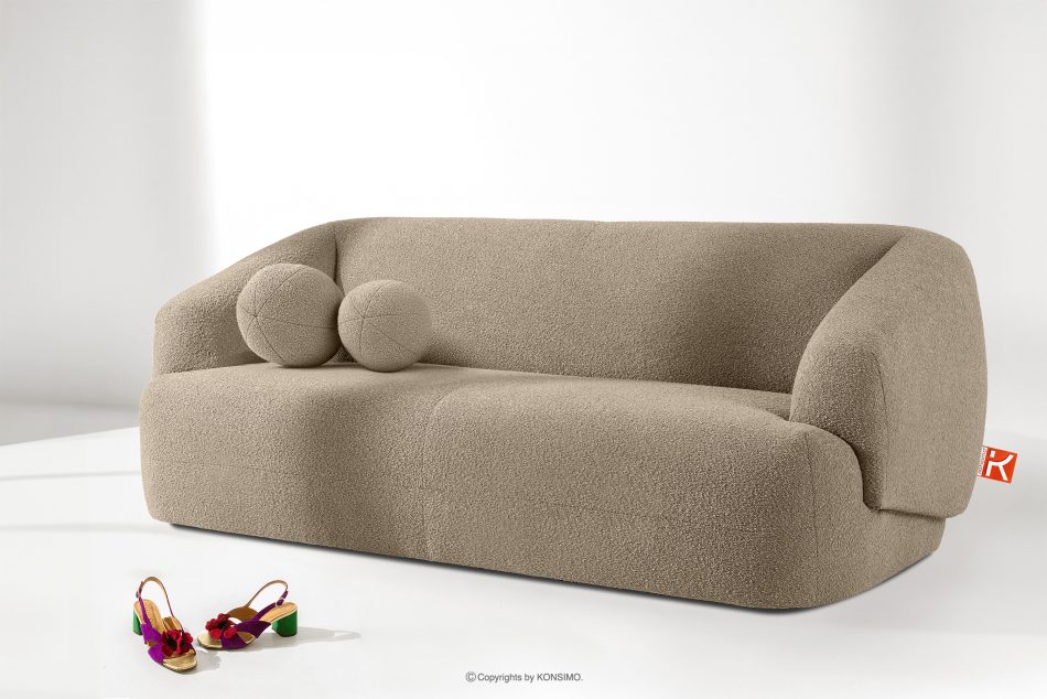 VIRA Sofa Japandi Bouclé-Stoff beige beige - Foto 1