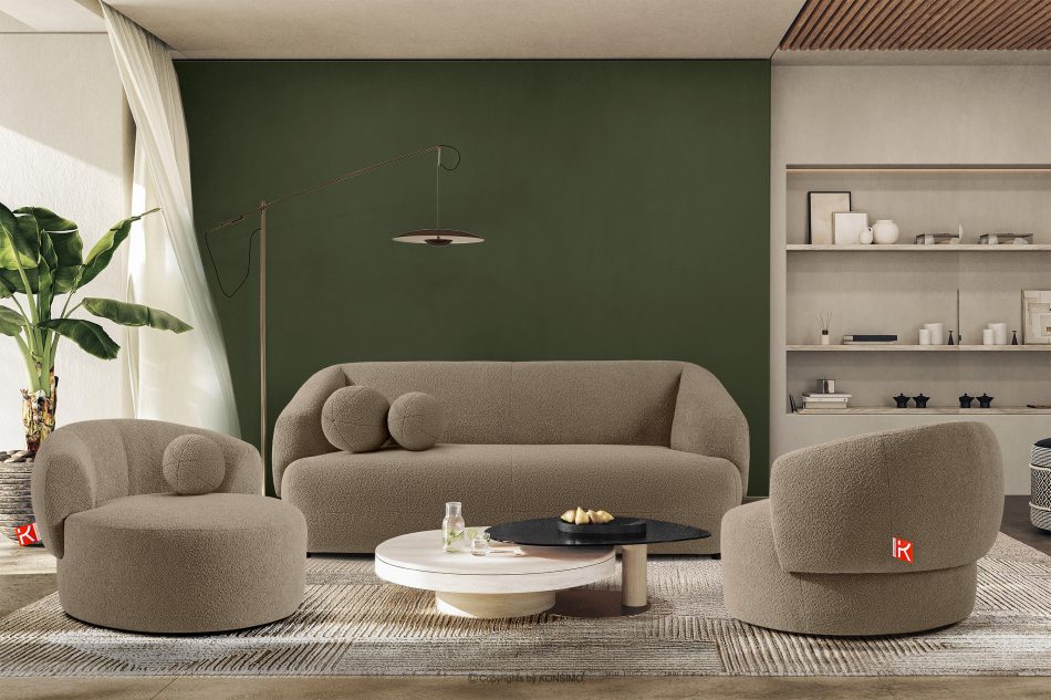 VIRA Sofa Japandi Bouclé-Stoff beige beige - Foto 8