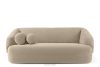 Sofa Japandi Bouclé-Stoff hellbeige