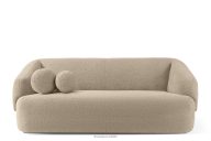 Sofa Japandi Bouclé-Stoff hellbeige