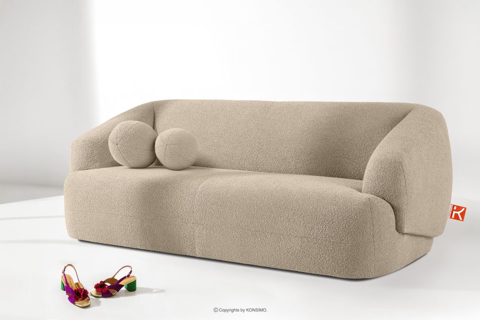 VIRA Sofa Japandi Bouclé-Stoff hellbeige hellbeige - Foto 1