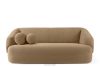 Boucle-Sofa im Japandi-Stil dunkelbeige