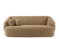Boucle-Sofa im Japandi-Stil dunkelbeige