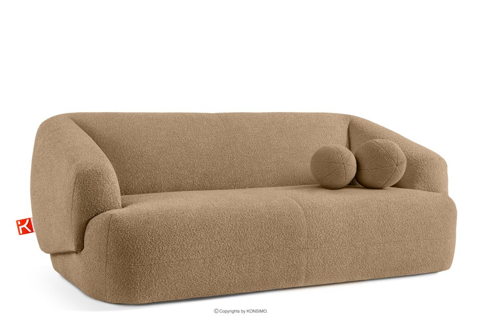 VIRA Boucle-Sofa im Japandi-Stil dunkelbeige dunkelbeige - Foto 2