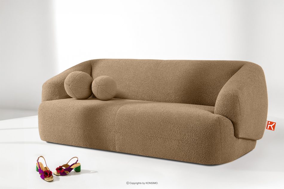 VIRA Boucle-Sofa im Japandi-Stil dunkelbeige dunkelbeige - Foto 1