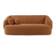 Boucle-Sofa im Japandi-Stil rot