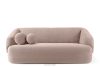 Sofa Japandi Bouclé-Stoff rosa