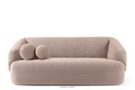 Sofa Japandi Bouclé-Stoff rosa