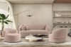 VIRA Sofa Japandi Bouclé-Stoff rosa rosa - Foto 9